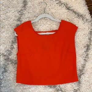 Express orange crop top with lattice back